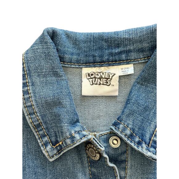 Looney Tunes Kids Tweety Bird Denim Jacket Medium 7/8 - Picture 3 of 3